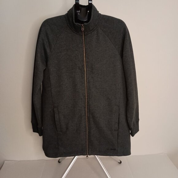 L.L. Bean 1912 Sherpa-Lined Full-Zip Long Sweatshirt Charcoal Women’s Size M - Picture 16 of 16